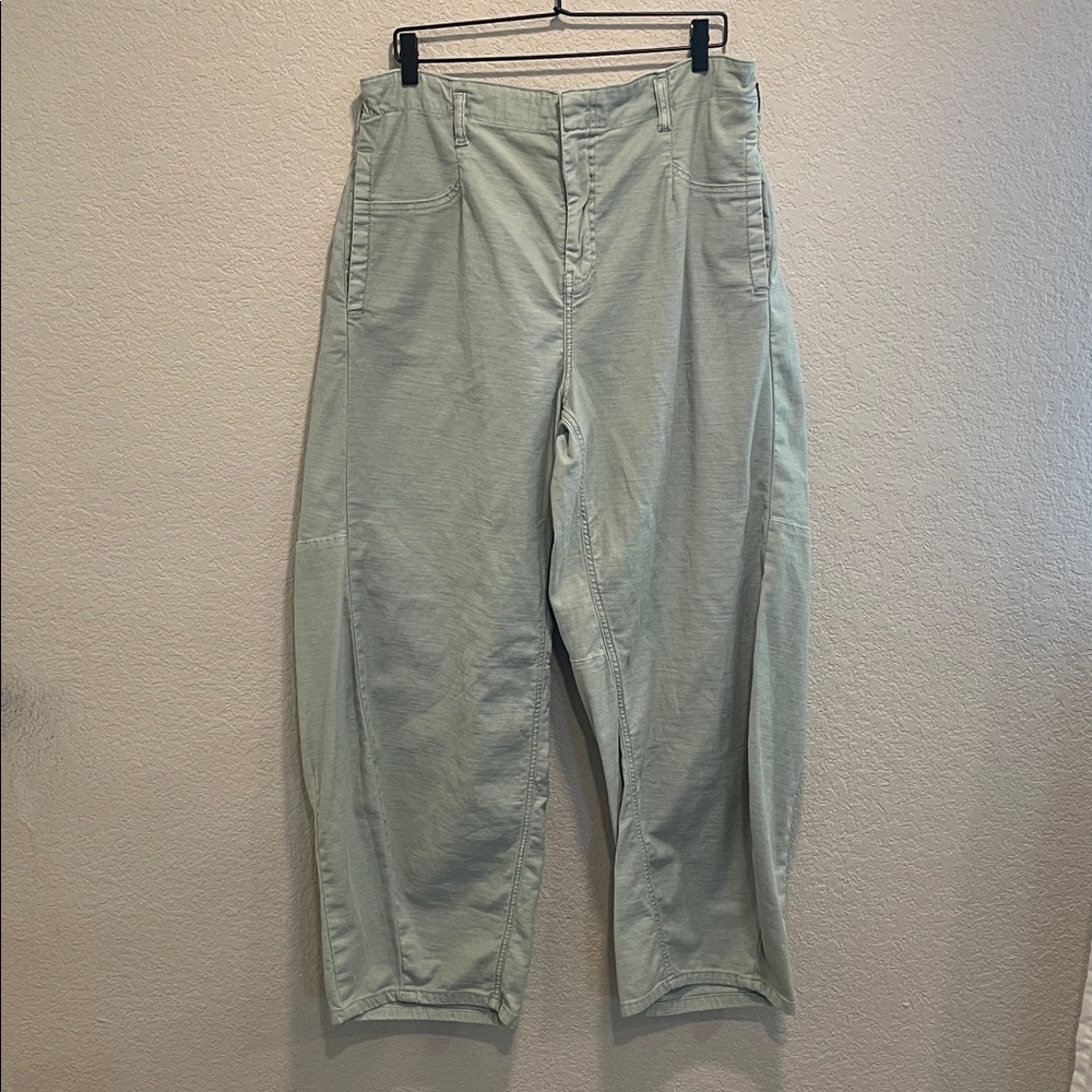 Pilcro Wide-Leg Pants in Pale Sage Green